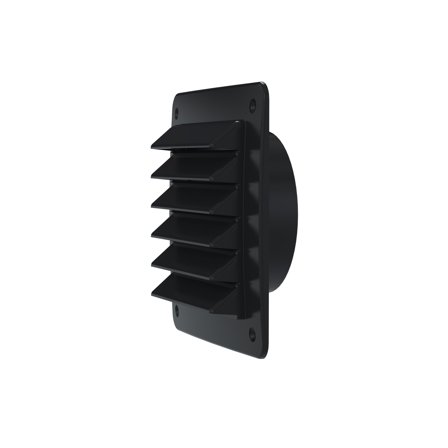 Fresh 182806 Gitter med stos, 150 x 150 mm Sort (sort spids), Ventilation