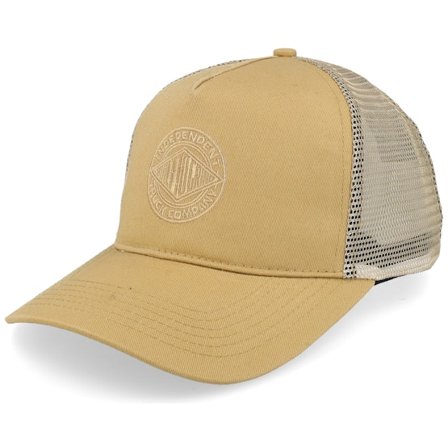Independent - Beis trucker Gorra - Meshback Clipper Workwear Brown A-Frame Trucker @ Hatstore