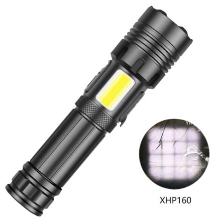 XHP160+COB LED Rød og Hvit Lys Sterk Lommelykt XHP70 USB Oppladbar Side Lys Sterk Lommelykt, Taktisk Lommelykt