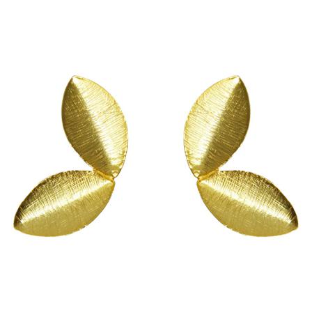 Dinari Jewels, Two Tiny Leaf Earrings Geel, Dames, Maat:ONE Size