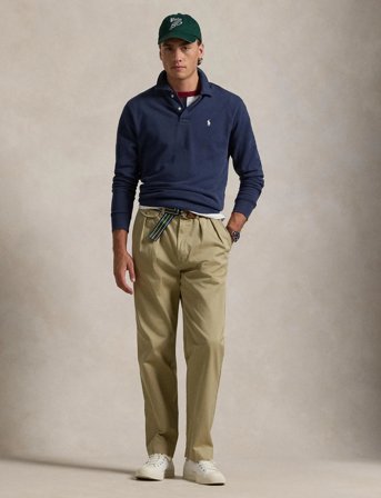 Polo Ralph Lauren Loopback Fleece Collared Sweatshirt - Navy - XXL