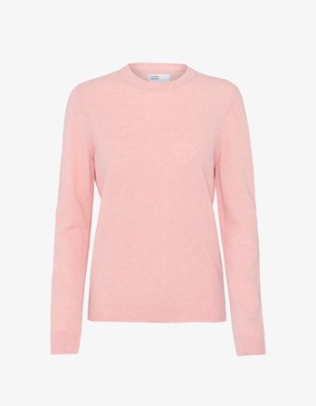 Women Light Merino Wool Crew - Faded Pink - XS