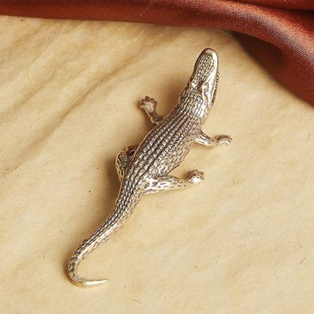 Messing Krokodille Miniatur Figurer Mini Hjemme Skrivebordsdekorationer Røgelsesbrænder