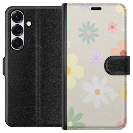 Plånboksfodral till Samsung Galaxy S25 med fejdande blommor