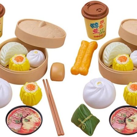 2 sæt børnelegetøj til børn, der leger madlavningslegetøj til køkkenet KLB