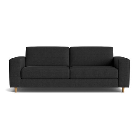 Pesaro 3-Sitzer-Sofa in Basel Dunkelgrau, einfarbig, modernes skandinavisches Design, bequeme Polsterung, 84cm Höhe, zeitloser Wohnstil
