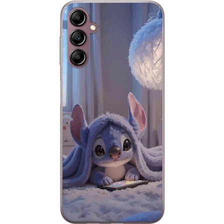 Yhteensopiva Puhelinkuori Samsung Galaxy A14 5G Stitch alapuolella huopa ilta valo viihtyisä sininen muotoilu lämmöllä leikkisyyttä ja unelias tunne