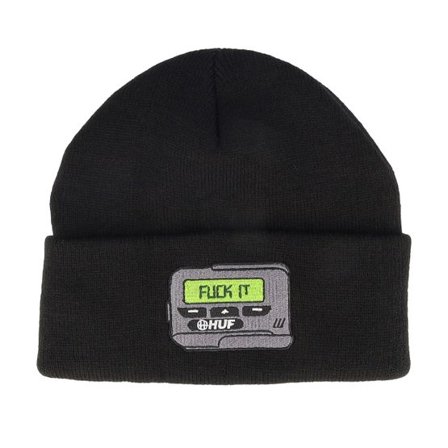 HUF - Svart cuff Beanie - Huforola Beanie Black Cuff @ Hatstore