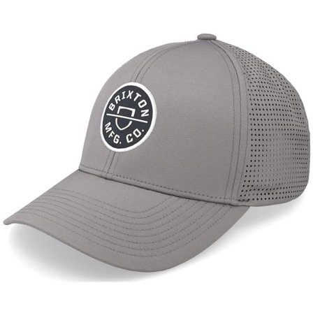 Brixton - Grå trucker Keps - Crest X Medium Profile Grey/Grey Trucker @ Hatstore
