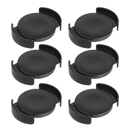 6 kpl Kahvikuppiteline kaappiin, kupinpidike, pinottava, säädettävä, tilaa säästävä, musta