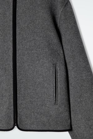 COS Hooded Double-Faced Wool Jacket in Grey - Women