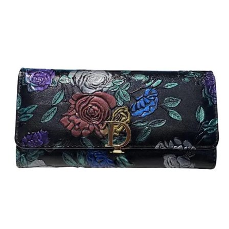 Damplånbok, vacker, stor, rymlig, läder, rfid, present, plånbok med myntväska, sedelhållare, plånbok för tjej, en ros