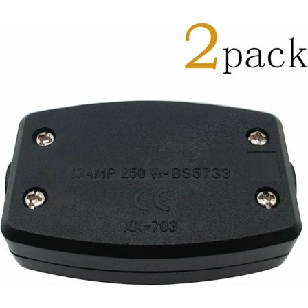 Pakke med 2 kabelforbindelser 3 terminaler Brug af fleksible forbindelser i belysning Elektrisk kontrolmaskine Ledninger Samlinger Sort LED Elektrisk 