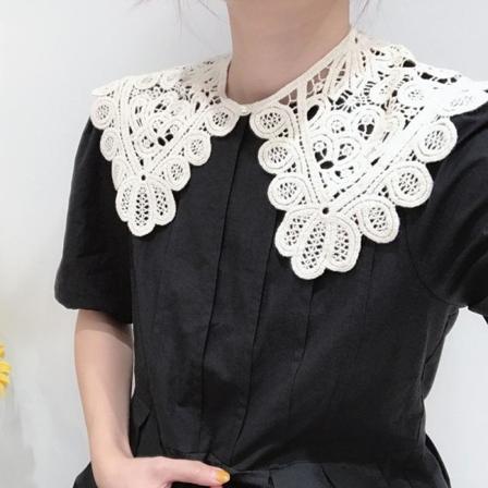 Tyttö Naisten tekokaulus Muoti Taiteellinen pitsi Hollow-out Small MLJ2104009-1-beige Lace Cappa 38 * 3