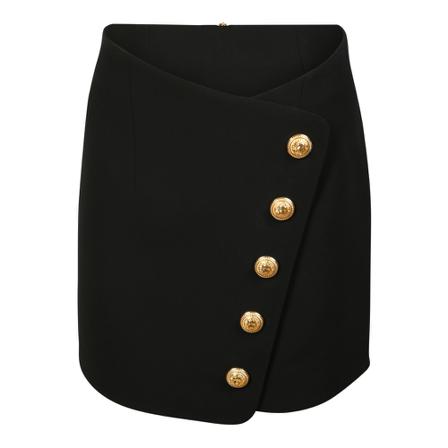Balmain, wrap mini skirt Czarny, Kobieta, Rozmiar: S