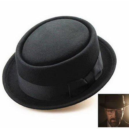 Bomuld Filt Krølbar Porkpie Vintage Rund Kort Skygge Hat Fedora Kasket