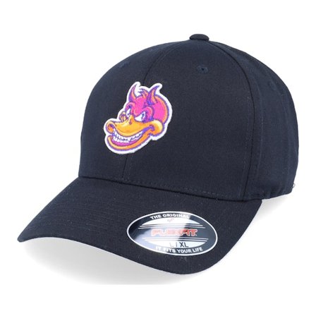 Iconic - Cool Duck Grin Black Flexfit Flexfit Black Cap - @ Hatstore