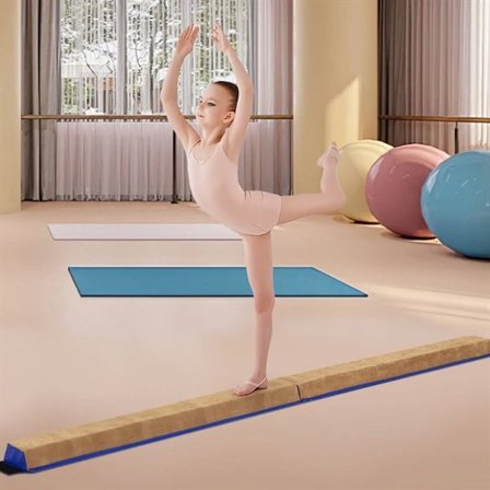 Balansebom for gulv 240 cm lang - sammenleggbar treningsbom for barn og nybegynnere