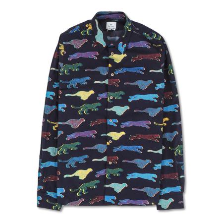 PS By Paul Smith Tailored Cheeta Shirt Blå, Herre Skjorter