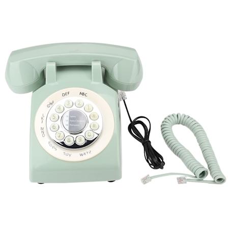 Retro-tyyliin vanhanaikainen lankapuhelin Pöytäpuhelin (vihreä)