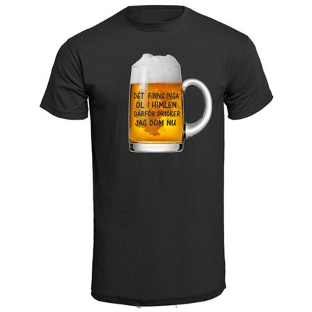 T-shirt Det Finns Inga Öl I Himlen L