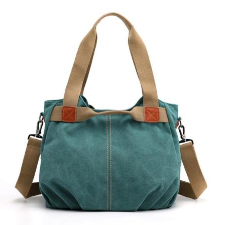 Retro Trendy skuldertaske med stor kapacitet Modehåndtaske Dame Enkel Alsidig lærredstaske Kvindetaske green