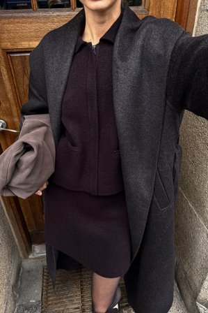 Janka Polliani x NA-KD - Strikket cardigan med glidelås - Cardigan - Brun - S (EU 34-36)