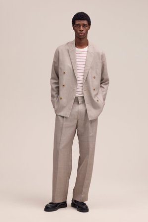 NN.07 Kay Hose Herren Khaki Leinenmix