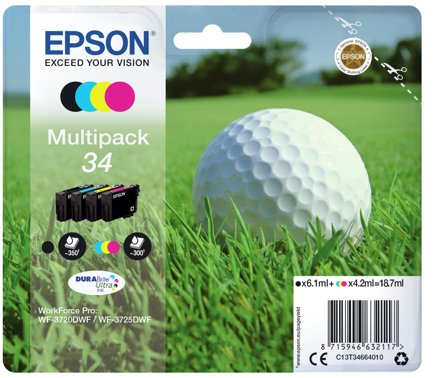 Epson 34 - 4-pack - svart, gul, cyan, magenta - original - blekkpatron