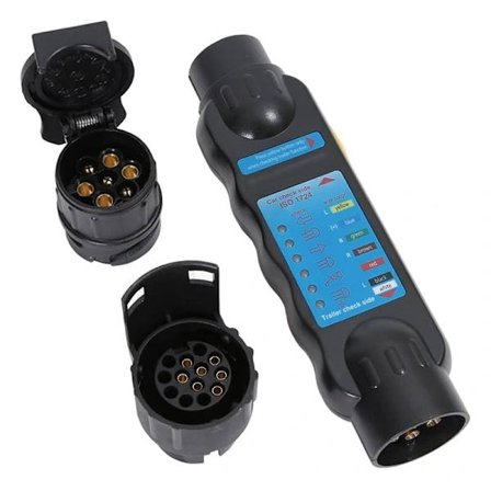 【PP】 Släpvagnskontakt Testare Belysning Ledningar Krets Diagnostikverktyg (7-polig Släpvagnstestare + 2 x 7 till 13 Adapter)