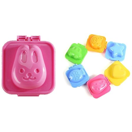 6 stycken kokta ägg sushi-risformar sandwich dekorera formar