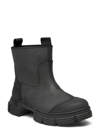 Recycled Rubber Tubular Boot Shoes Boots Ankle Boots Ankle Boot - Flat Svart Ganni
