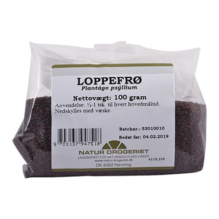 Natur Drogeriet Loppefrø 100 g, Helse & Madvarer, Ingredienser, Loppefrøskaller