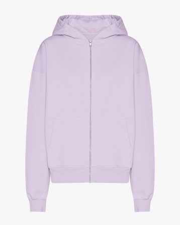 Organic Oversized Zip Hood - Soft Lavender S
