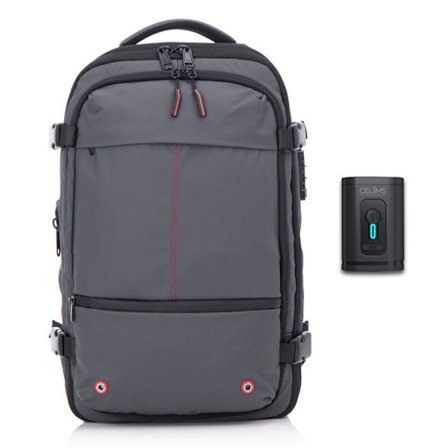 Matkaretki Reppu - CELIMS - Harmaa - Vedenpitävä Kangas - Tyhjennettävä Lokero - Ilmapumppu Mukana