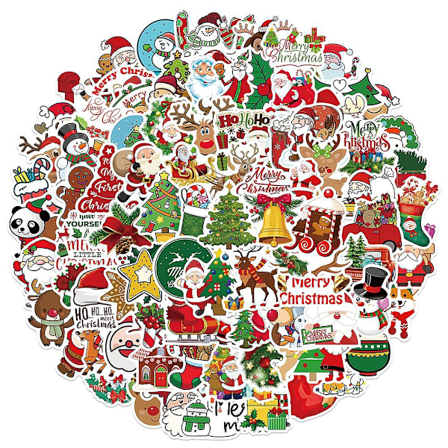 100 stk. Julemand Graffiti Stickers Jule Cartoon Decals Til Vandflaske Scrapbog Bærbar Telefon Stationery