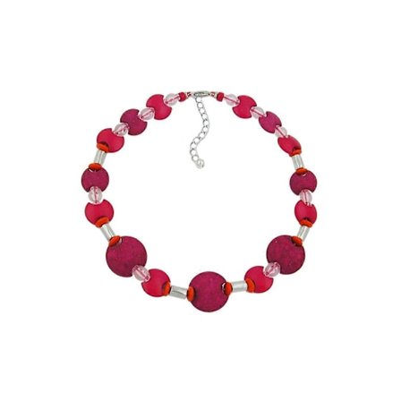 Halsband Rosa-rött Matt-glansigt 42cm - Gl05255