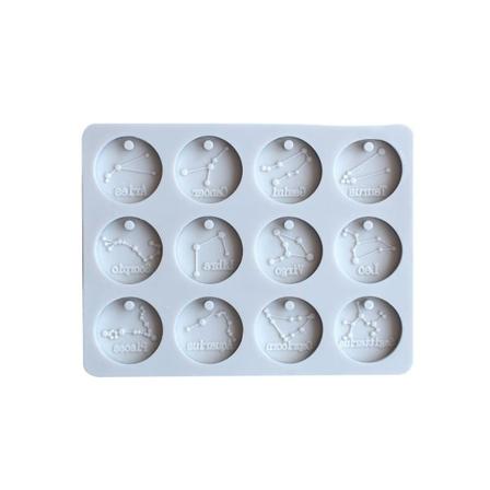 Form 12 konstellationer Hänggjutning Mould Handgjord för nyckelring Smyckenstillverkning Fondant Molds