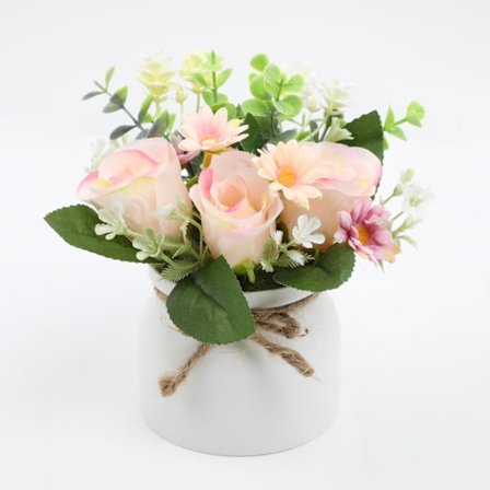 Kunstblomst Pot Falske Planter Kunstige Rose Blomster