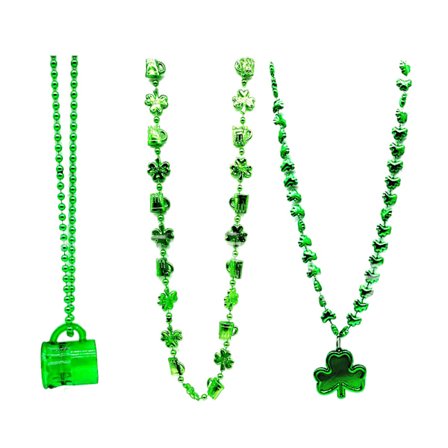 18ST St. Patrick's Day Shamrock Halsband Clover Green Bead
