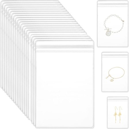 30 stk smykkeposer, små, smykkeposer, PVC, små poser, oppbevaringsposer, transparente poser, glidelås for smykker, øredobber,