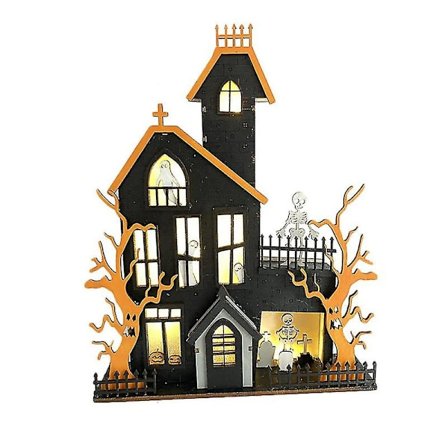 Halloween bordsdekorationer Spöke bordsdekorationer Skylt med ljus