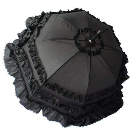 Söpö pitsinen prinsessa-sateenvarjo pitkällä kahvalla, puoliautomaattinen aurinko- ja sadepäivän hääsateenvarjo