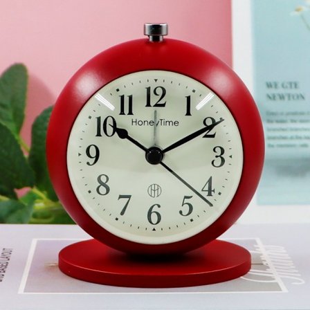 SAYTAY 3,5 tommer vækkeur til soveværelset, rundt vækkeur, skrivebordsur til kollegieindretning