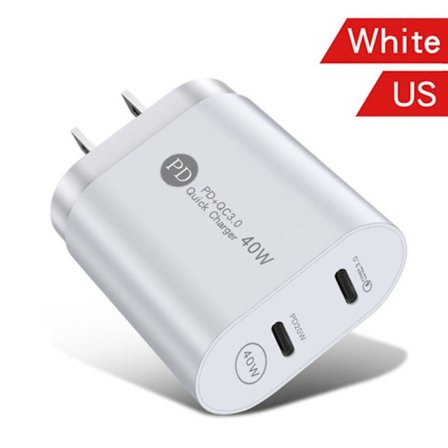 Snabbladdare Dual Port Plug WHITE US US
