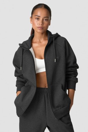 Everyday Zip Hoodie Wmn Grey Melange