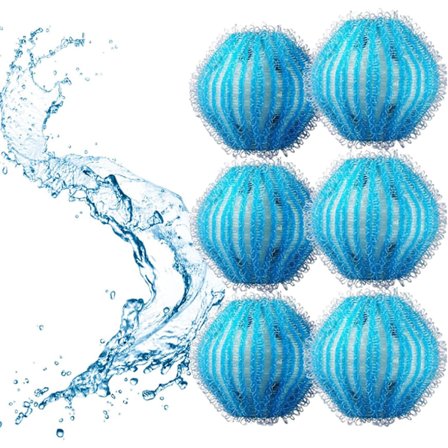 6 stycken tvättmaskinsbollar för tvätt av kläder, hår och tvättmaskin