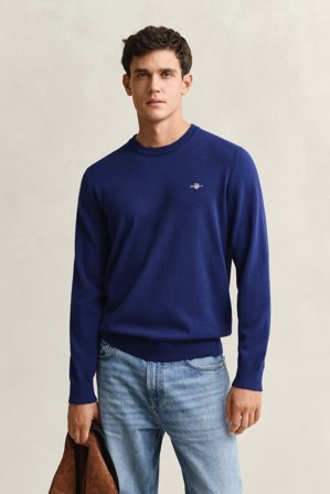 GANT Herren Rundhalspullover aus Baumwolle (XXL) Marineblau