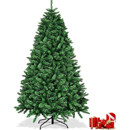 2,1 m keinotekoinen joulukuusi, 900 PVC-oksaa, metalliteline, helppo asentaa, joulukuusi sisä- ja ulkokäyttöön