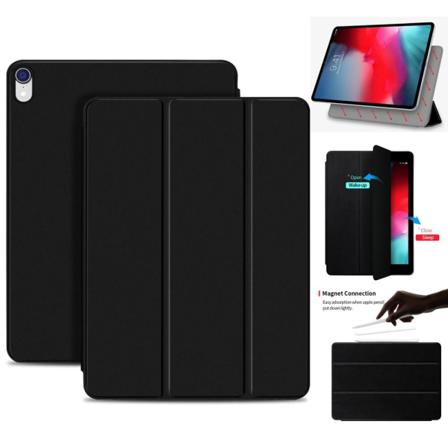 Ipad Air 2020/2022 / Pro 11 2018 2in1 Magnet Tri-fold Litchi Fod Black Svart